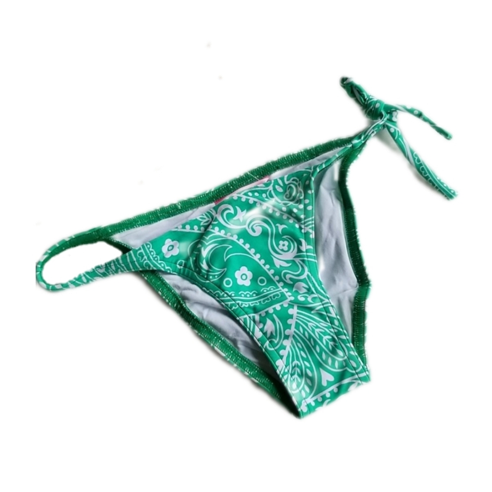 Cia Maritima Side Tie Green Bikini Bottom Medium